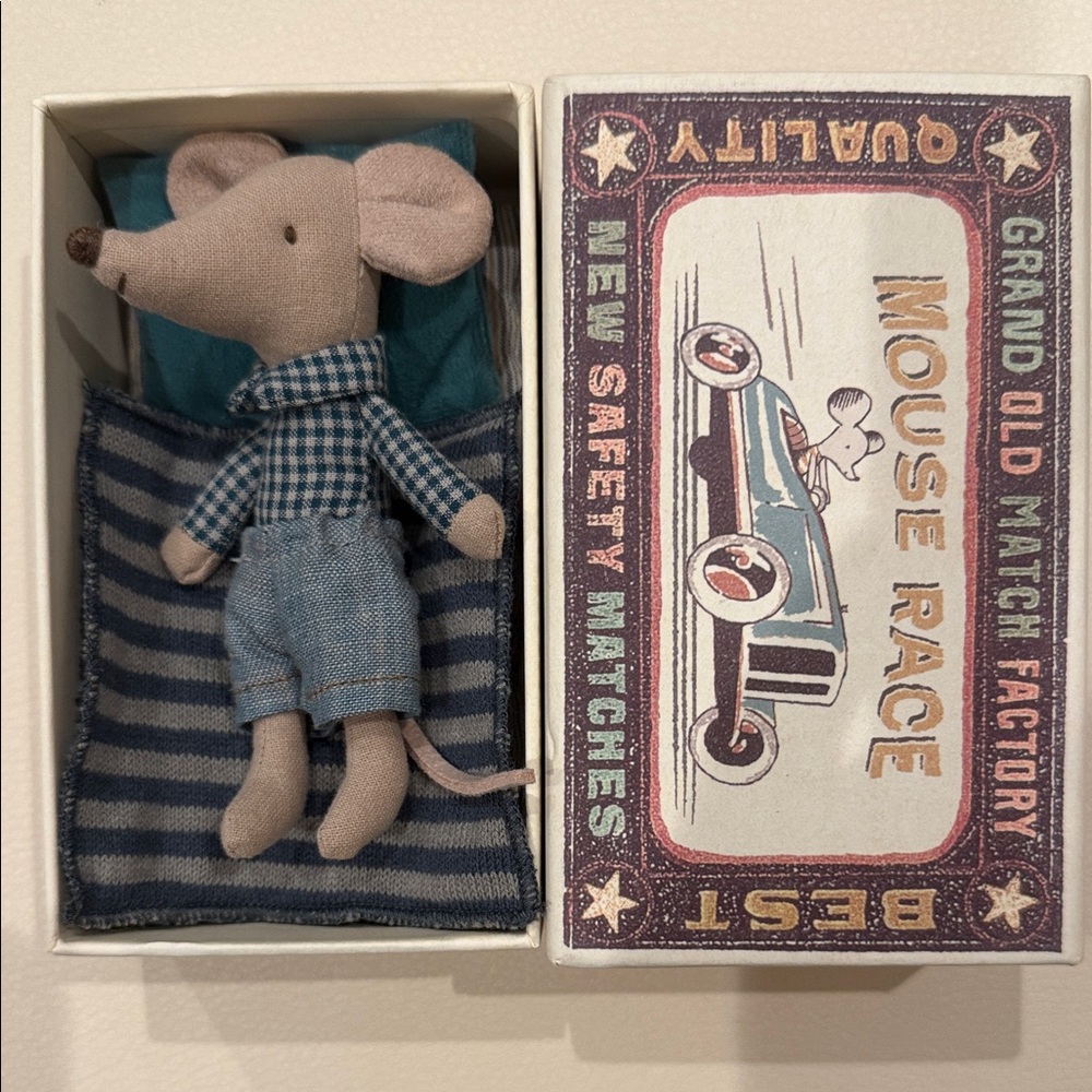 Maileg Little Brother Mouse in Matchbox